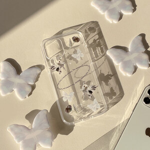 ﻿아이폰15 갤럭시 흰나비 젤하드 폰케이스